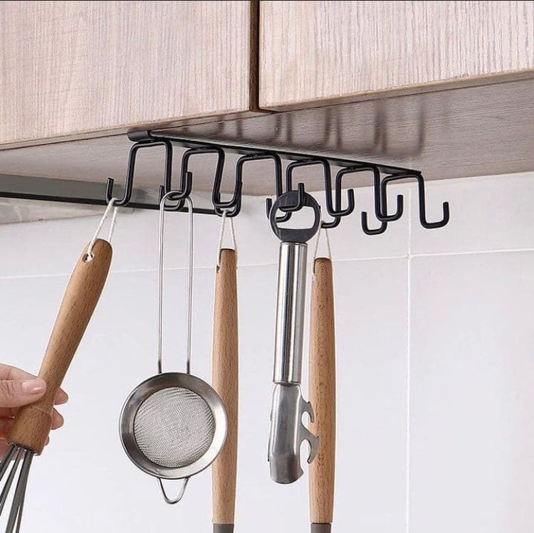 Clever Metal Hook Rack, Multi Hooks Mug Hook Rack Space Saving Quality Cabinet Hook Multifunctional Storage Holder Hanging Cup Holder Kitchen Organizer, Multifunctional Stuck Board Organizer, Under Cabinet Closet Hook Rack Clever Metal Hook Rack, Multi Hooks Mug Hook Rack Space Saving Quality Cabinet Hook Multifunctional Storage Holder Hanging Cup Holder Kitchen Organizer, Multifunctional Stuck Board Organizer, Under Cabinet Closet Hook Rack
